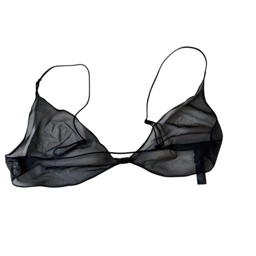 Skims Ultra Fine Mesh Skimpy Scoop Bralette Obsidian Black SP-SCP-8227W 3X